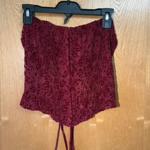 Windsor Deep Red Lace Corset Top